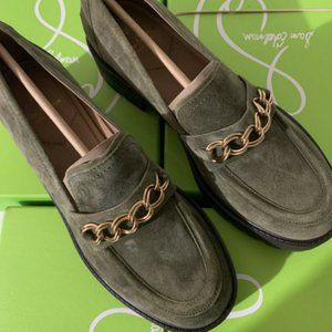 SAM EDELMAN Taelor Chain Link Leather Lug Sole Loafer MSRP$160 Great Re